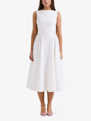 Summer Women's New French Dew Solid Color Premium Holiday Dress